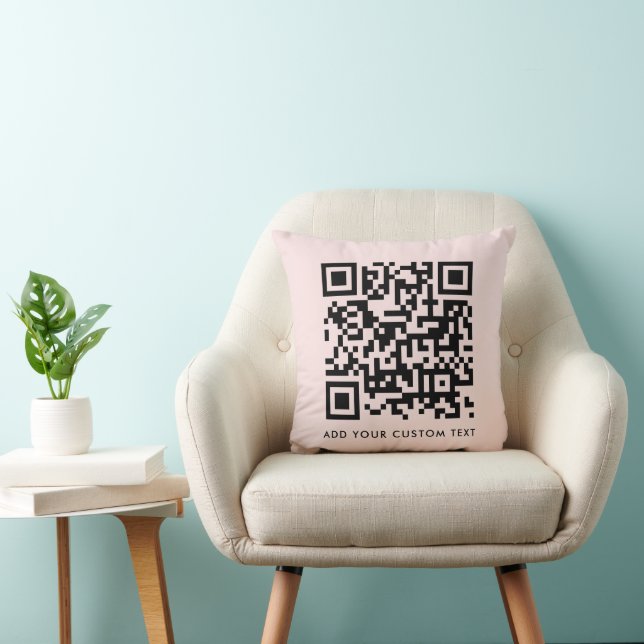 QR-kod |  Rosa - minimalistisk enkel skanningsbar Kudde (Stol)