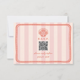 QR-kod Rosa Rand Snäcka Bröllop QR OSA