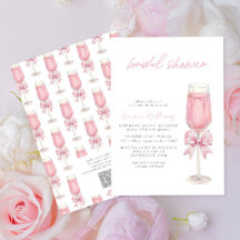 QR-kod Rosa Rosett Champagne Bröllopsfest