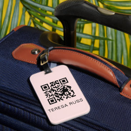QR-kod Rosenskär Feminint Skannbart Kontaktinfo Bagagebricka