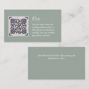 QR-KOD RSVP Bröllopsdetaljer Boende Gåvor Tilläggskort
