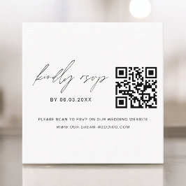QR-kod RSVP Bröllopswebbplats Minimalistisk Tilläggskort