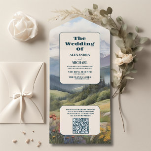 QR Kod Rustic Mountain Meadow Bröllop