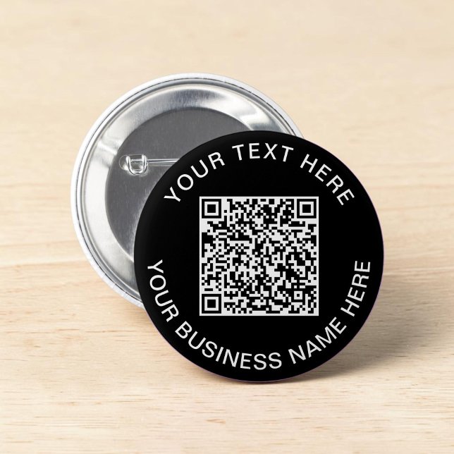 QR-kod - säljfrämjande svart Knapp (QR Code Promotional Black Button)