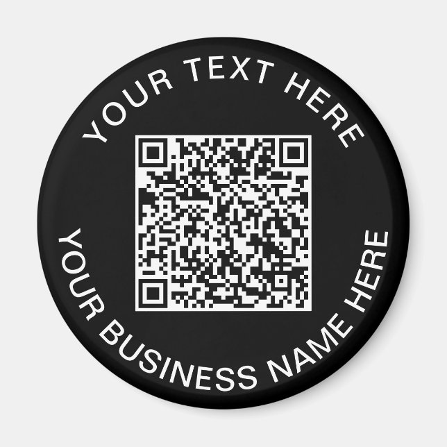 QR-kod - säljfrämjande svart Magnet (Framsidan)