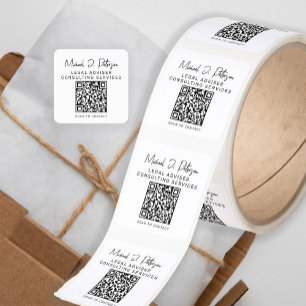 QR-kod signatur namn professionella tjänster Fyrkantigt Klistermärke