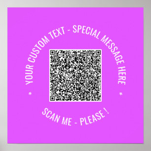 QR-kod Skanna Info Anpassade Textfärger Affisch Tr
