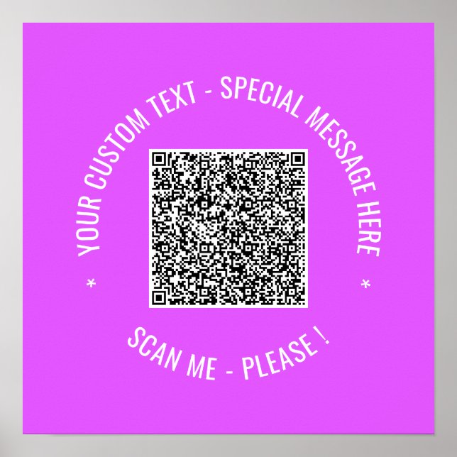 QR-kod Skanna Info Anpassade Textfärger Affisch Tr (Framsidan)