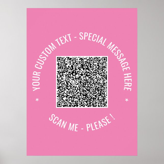 QR-kod Skanna Info Anpassade textfärger Din affisc Poster (Framsidan)