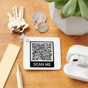 QR-kod - skanna mig Professionell Personlig Modern Nyckelring