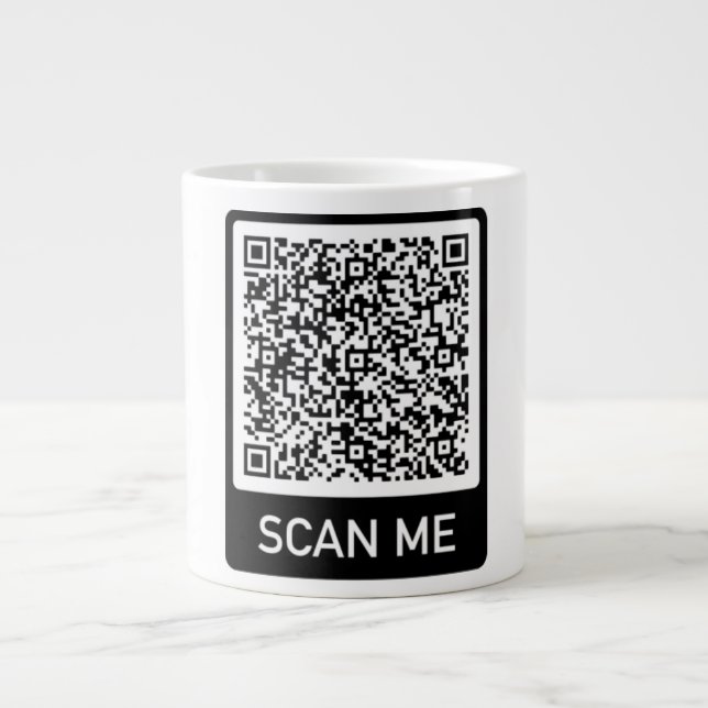 QR-kod - skanna mig Professionell Personlig mugg Jumbo Mugg (Framsidan)