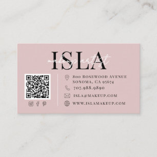 QR-kod Sminkartist Dammig Rosa Visitkort