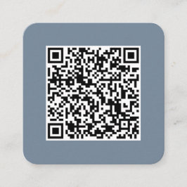 QR-kod-Social Media-Modern-Simple-Dusty Blue Fyrkantigt Visitkort