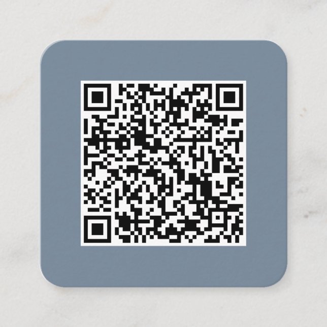 QR-kod-Social Media-Modern-Simple-Dusty Blue Fyrkantigt Visitkort (Framsida)