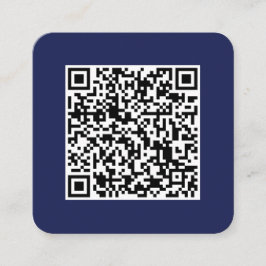 QR-kod-Social Media-Modern-Simple-Navy Blue Fyrkantigt Visitkort