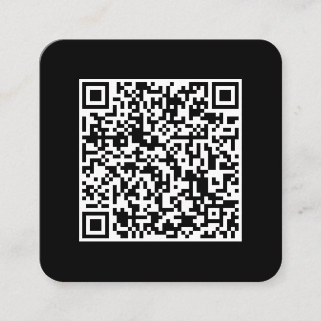 QR-kod-Social Media-Modern, svart och vitt Fyrkantigt Visitkort (Framsida)