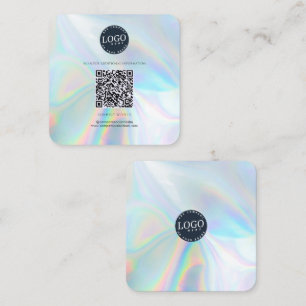 QR-kod Social Media och webbplats Holografi Fyrkantigt Visitkort