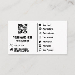 QR-kod Social mediematerial som kan bytas minimali Visitkort