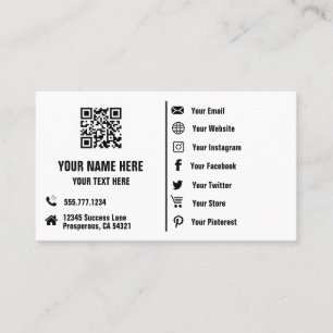 QR-kod Social mediematerial som kan bytas minimali Visitkort