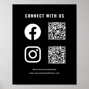 QR-kod Sociala Medier Följ Skanna Anslut till Oss Poster