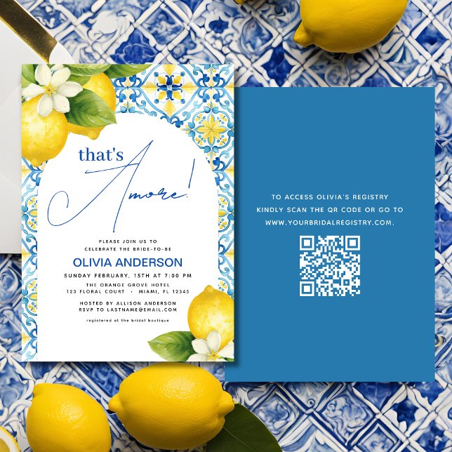 QR-kod som är mer italiensk Lemon-Möhippa Inbjudningar (Skapare uppladdad)