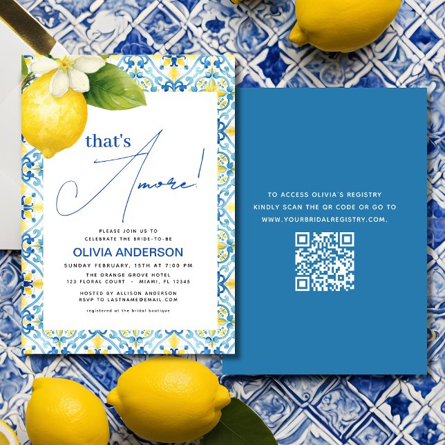 QR-kod som är mer italiensk Lemon-Möhippa Inbjudningar (Skapare uppladdad)