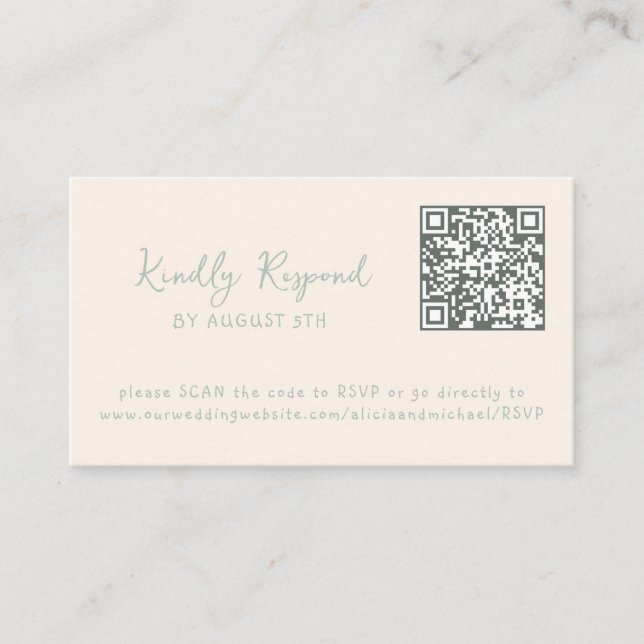 QR-kod sommar kust strand webbplats RSVP Tilläggskort (Framsida)