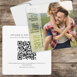 QR-kod Spara datum för fotominimalistisk modern Datumet