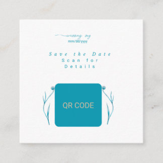 QR-kod Spara datum-kort Minimalistiskt bröllopskor Tilläggskort