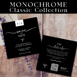 QR-kod Spara datum, svart, vit kurvruta Anteckningskort