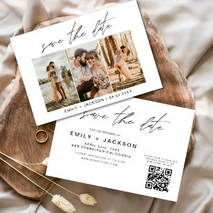 QR-kod - Spara Eleganten Date Modern 3 Photo Datumet