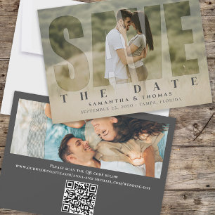 QR-kod Spara Eleganten Datumfototypografi Datumet