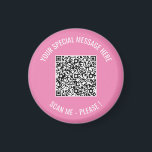 QR-kod - Speciellt meddelande - magneterbjudande Magnet<br><div class="desc">Välj Färg och teckensnitt - Magnet Your Speciell QR Code Info and Anpassningsbar Text Personlig Modern Magnets / Gift - Add Your QR Code - Image or Logotyp - foto / text - Namn eller annan info / message - Resize and Move or Remove / Add Inslag - Image /...</div>