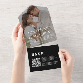 QR-kod | Svart, enkelt övertäckningsfoto Bröllop