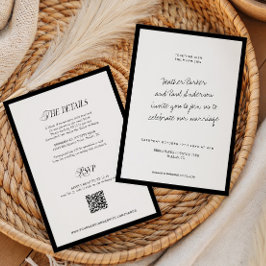 QR-kod, svart och vit, klassisk, minimalistisk Brö Inbjudningar