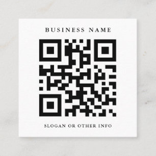 QR-kod, svart och vitt Fyrkantigt Visitkort