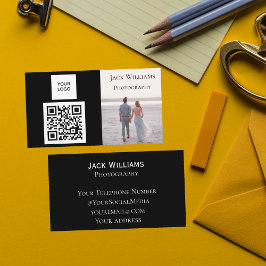QR-kod - Svart Professionell - fotograf Visitkort