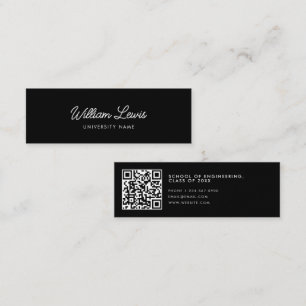 QR-kod, svart, student Student-skript, minimalisti Mini Visitkort