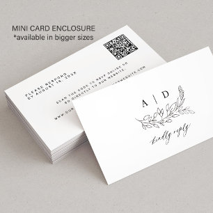 QR-kod svart vit monogram bröllopswebbplats RSVP Tilläggskort