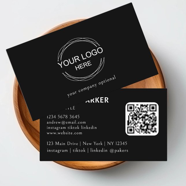 QR-kod, svartvitt Visitkort (QR Code Black & White Business Card)