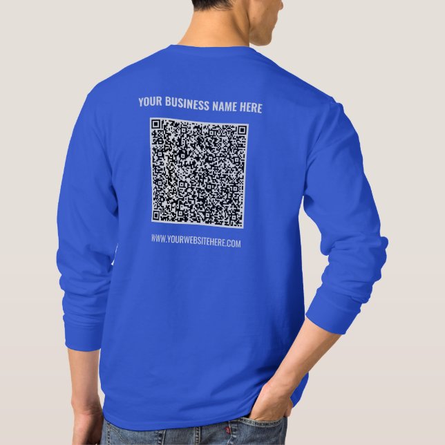 QR-kod T-skicka webbplatsinformation för ditt före T Shirt (Baksida)