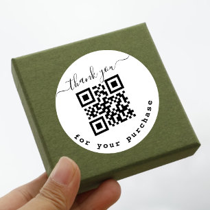 QR-kod tack för ditt köp Runt Klistermärke