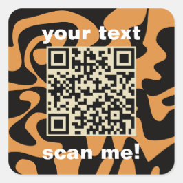 QR-kod Tan Brown och Black Bright Modern Square Fyrkantigt Klistermärke