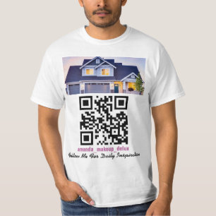 QR-kod, textfoto eller logotyp T-Shirt