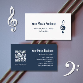 QR-kod Treble Clef Musician Music Lessons Visitkort