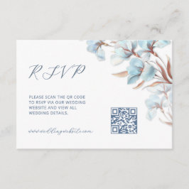QR-kod | Turkos blomster Tilläggskort