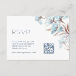 QR-kod | Turkos blomster Tilläggskort
