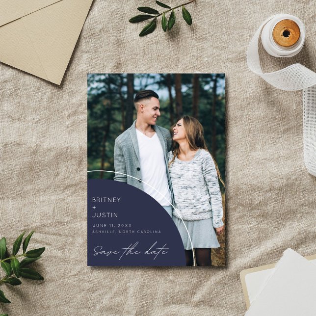 QR-kod två foto Modern Bröllop Spara Datumet (QR Code Two Photo Modern Wedding Save The Date)