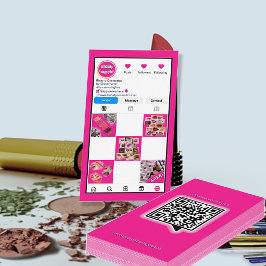 QR-kod Vacker Kosmetika Trendig Instagram Söt Rosa Visitkort