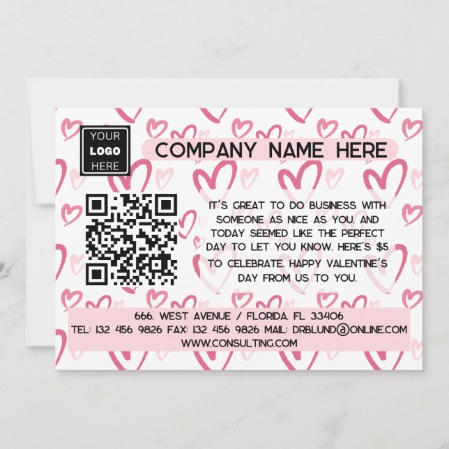 QR-kod Valentine Customer Gift Julkort (Framsida)